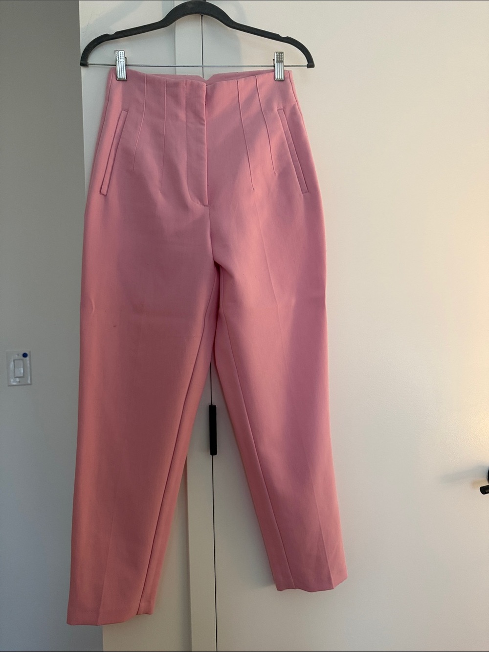 Zara Pink High-Waist Tailored Trousers